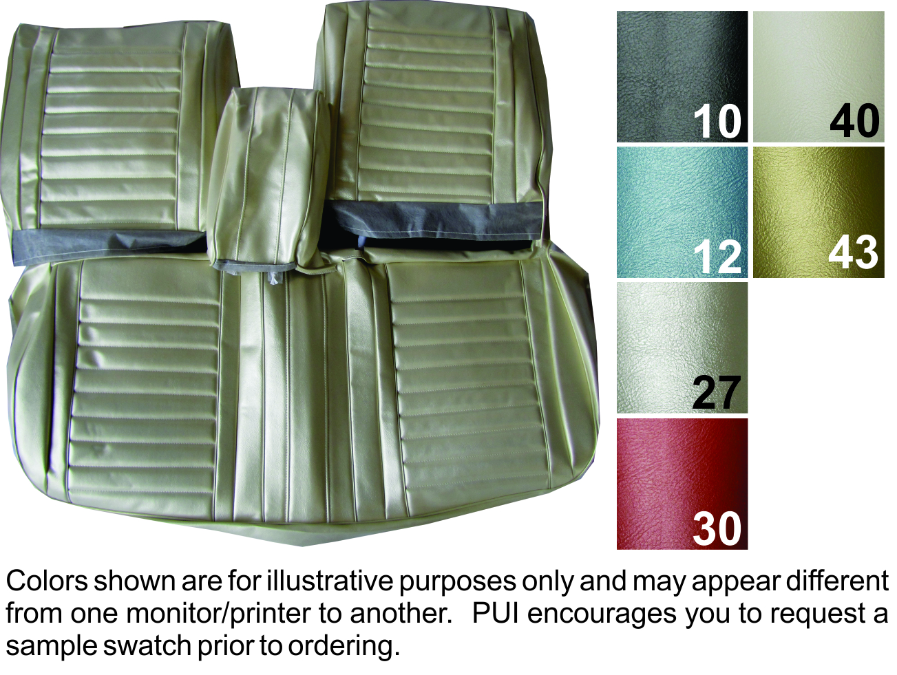 1967 Cutlass Holiday/Supreme Front Bench w/ Armrest Seat Cov